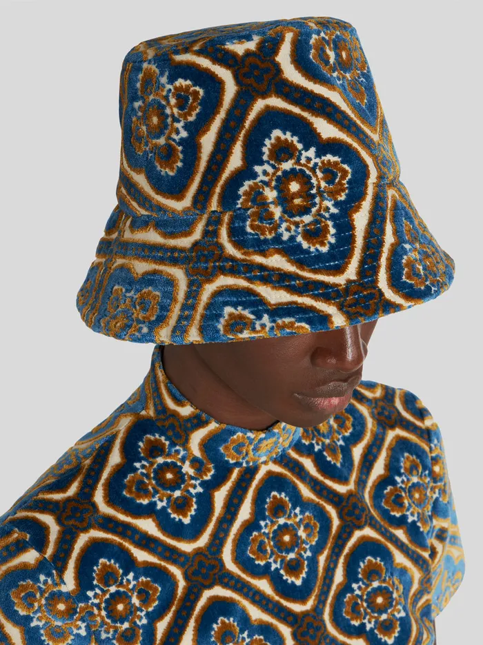 Women Jacquard Bucket Hat With Medallions Etro Hats And Gloves