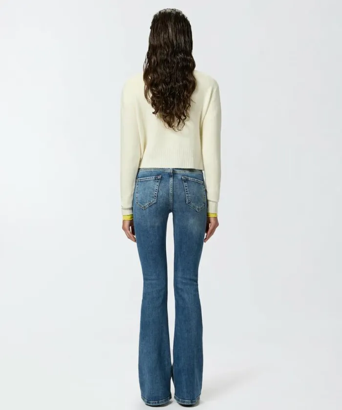 Women Jeans Pinko Comfortable Blue Denim Flared Jeans Mid Wash Women Jeans Pinko Comfortable Blue Denim Flared Jeans Mid Wash
