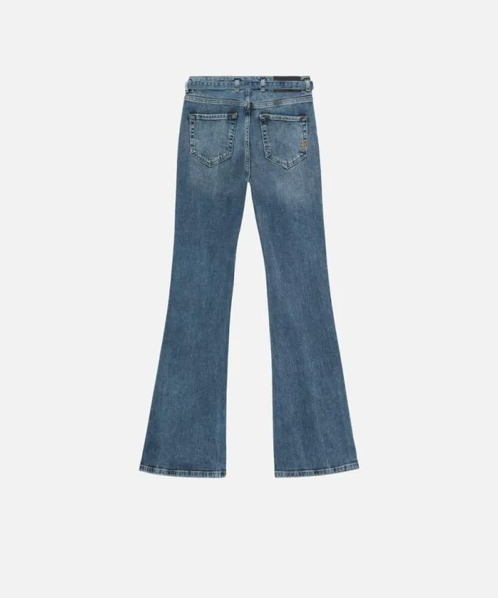 Women Jeans Pinko Comfortable Blue Denim Flared Jeans Mid Wash Women Jeans Pinko Comfortable Blue Denim Flared Jeans Mid Wash