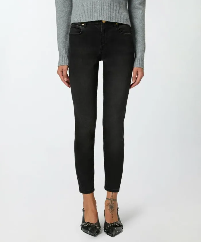 Women Jeans Pinko Skinny Black Stretch Denim Jeans Limo Black Women Jeans Pinko Skinny Black Stretch Denim Jeans Limo Black