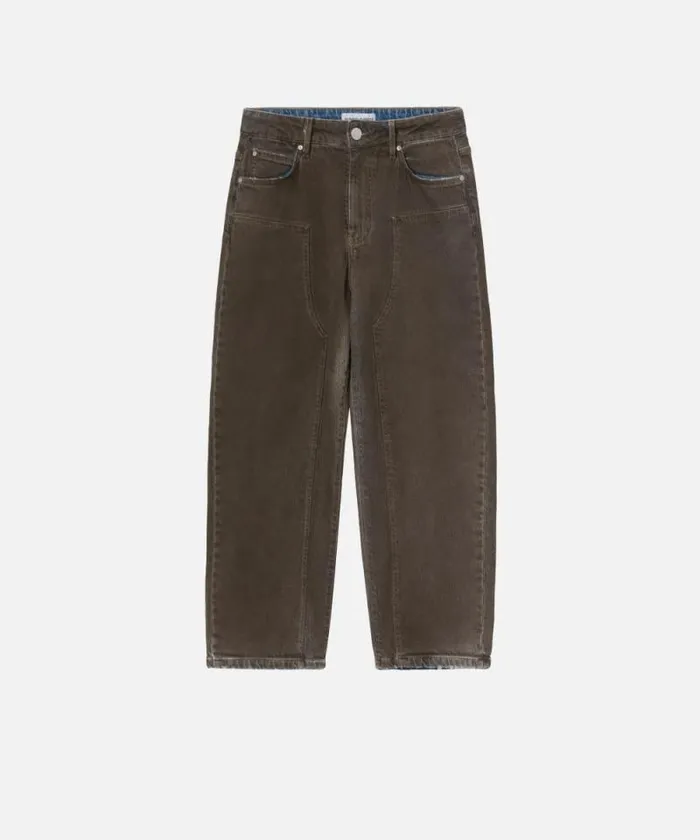 Women Jeans Pinko Wideleg Denim Jeans With Brown Spray Brownblack Women Jeans Pinko Wideleg Denim Jeans With Brown Spray Brownblack