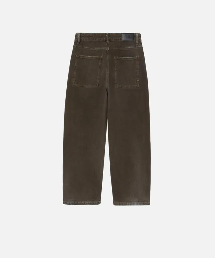 Women Jeans Pinko Wideleg Denim Jeans With Brown Spray Brownblack Women Jeans Pinko Wideleg Denim Jeans With Brown Spray Brownblack