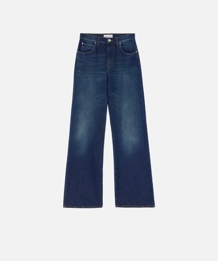 Women Jeans Pinko Wideleg Vintage Blue Denim Jeans Vintage Wash Women Jeans Pinko Wideleg Vintage Blue Denim Jeans Vintage Wash