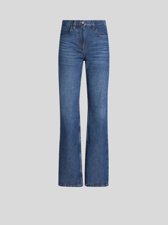 Women Jeans With Embroidered Pockets Etro Trousers