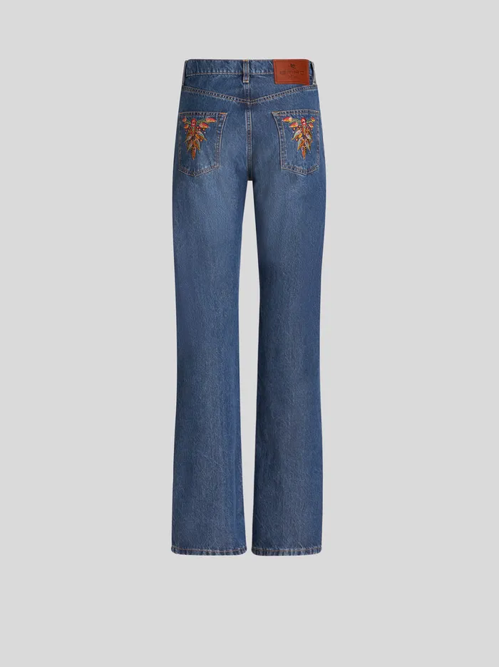 Women Jeans With Embroidered Pockets Etro Trousers