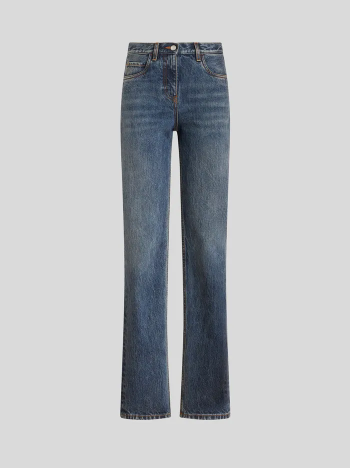 Women Jeans With Placed Embroidery Etro Trousers