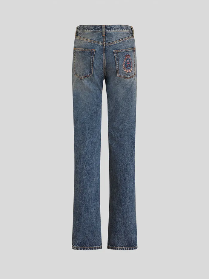 Women Jeans With Placed Embroidery Etro Trousers