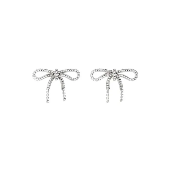 Women Jewellery Balenciaga Archive Ribbon Earrings In Silver