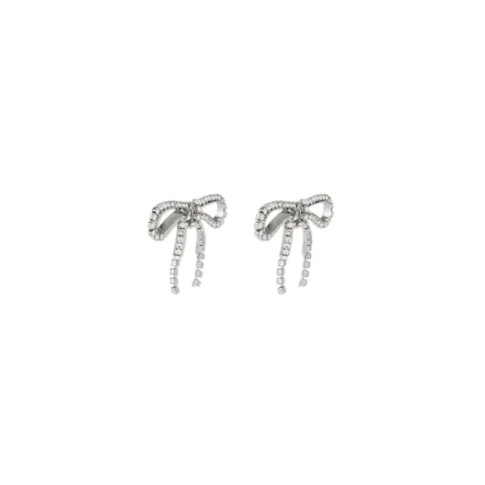 Women Jewellery Balenciaga Archive Ribbon Earrings In Silver