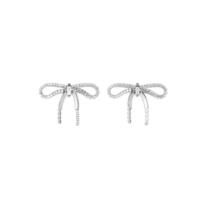 Women Jewellery Balenciaga Archive Ribbon Earrings In Silver