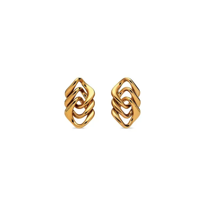 Women Jewellery Balenciaga Linked Earrings In Gold