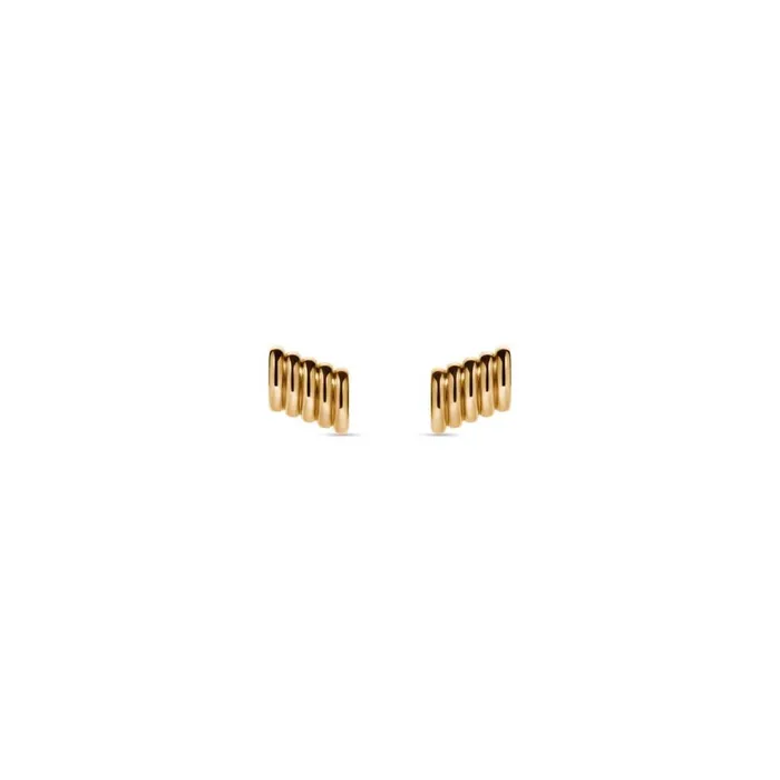 Women Jewellery Balenciaga Rib Xs Earrings In Gold