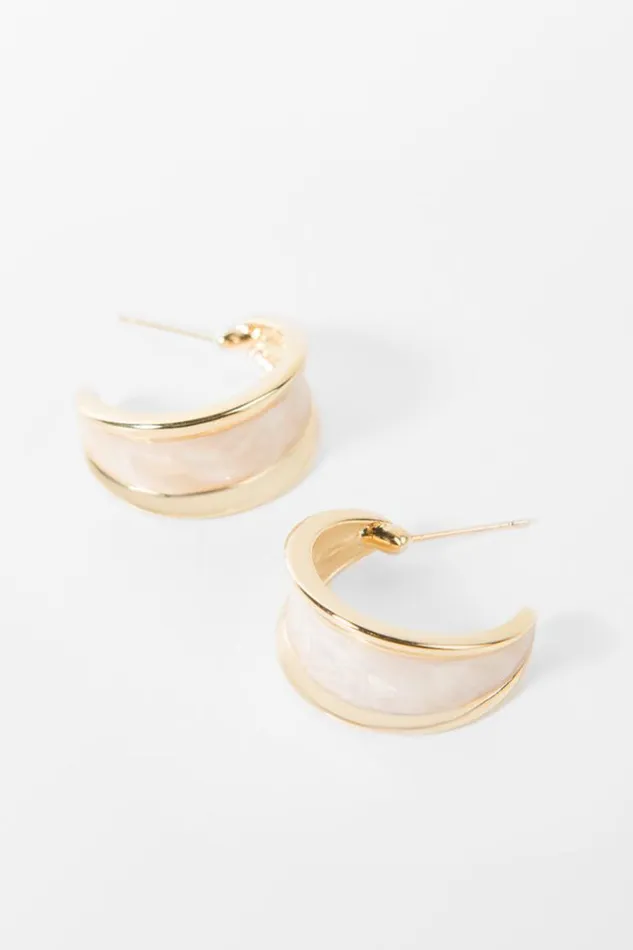 Women Jewellery Cupshe Poolside MInimalism Geometric White Earrings Golden