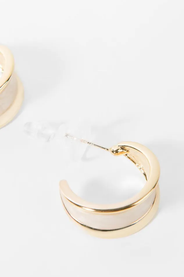 Women Jewellery Cupshe Poolside MInimalism Geometric White Earrings Golden