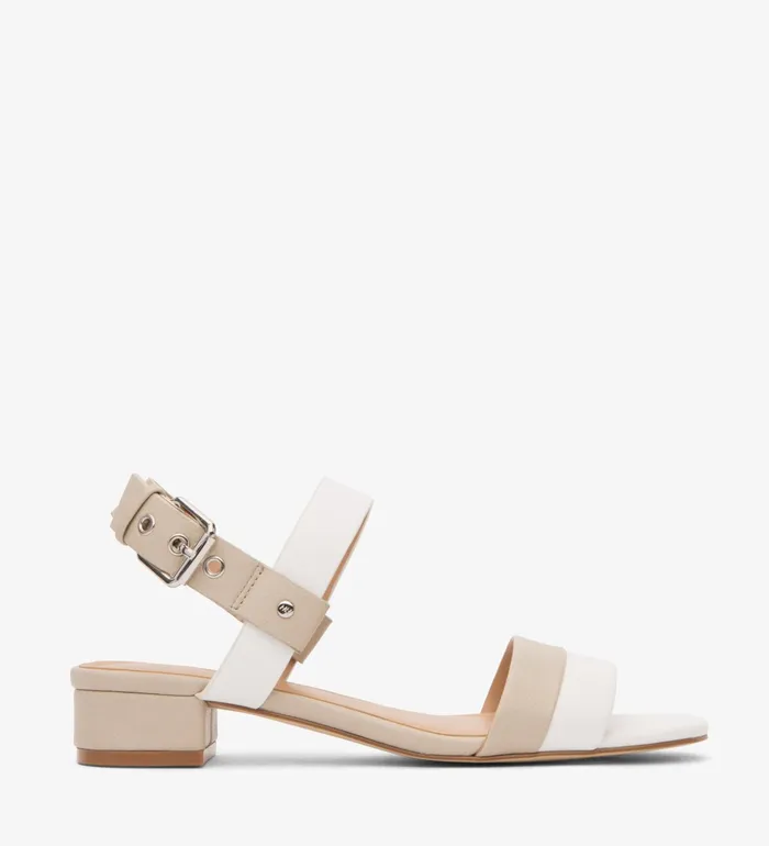 Women Jojo Vegan Block Heel Sandals White Matt and Nat Sandals