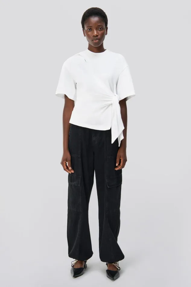 Women Joline Tee Optic White Jonathan Simkhai Tops and Bodysuits