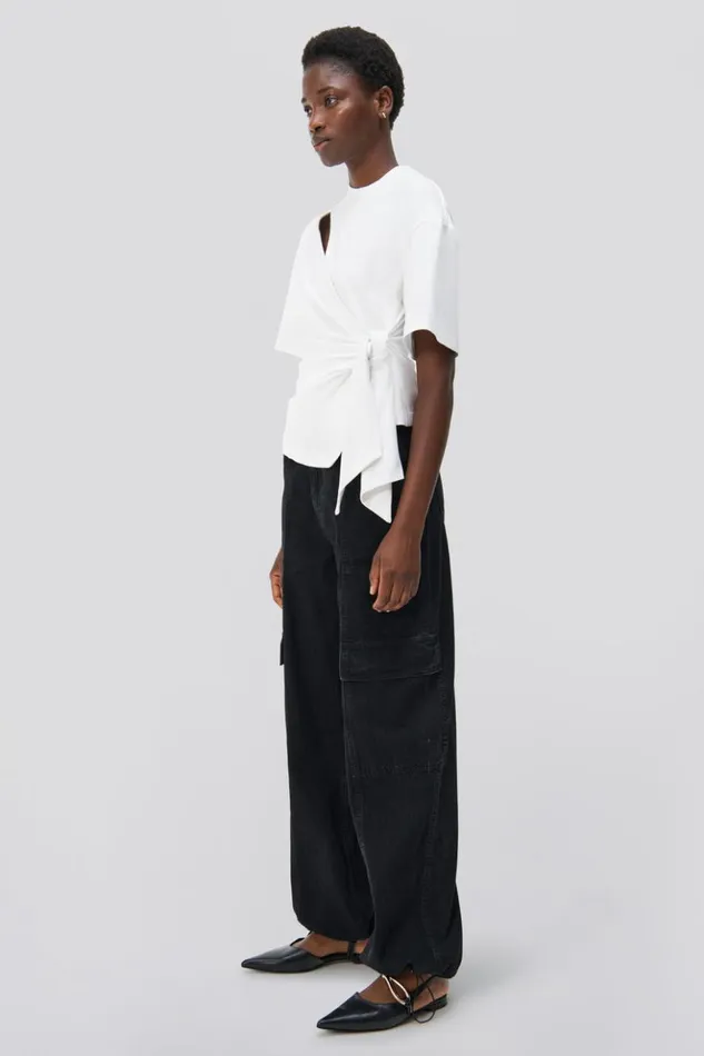 Women Joline Tee Optic White Jonathan Simkhai Tops and Bodysuits