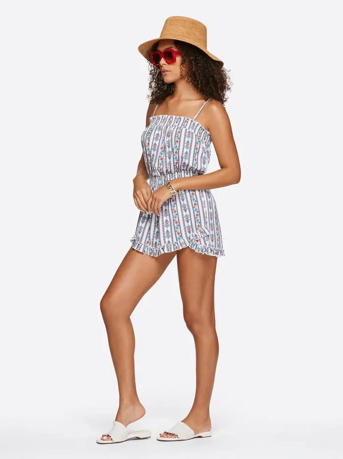 Women Jumpsuits and Rompers Jessica Simpson Sun Salutation Romper In White Multi