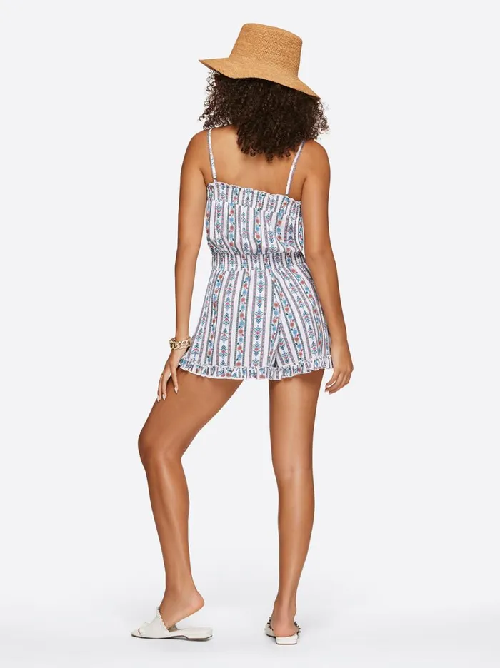 Women Jumpsuits and Rompers Jessica Simpson Sun Salutation Romper In White Multi