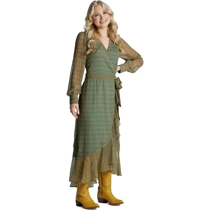 WOMEN Justin Wrap Maxi Dress Medallion Floral Justin Boots Dresses and Skirts