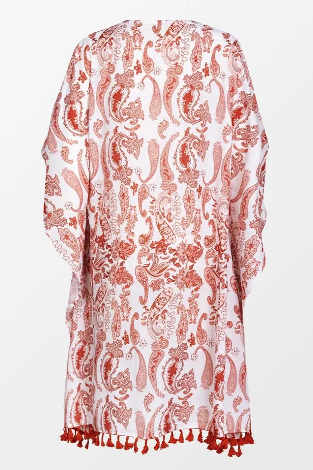 Women Kaftans Cupshe Katelin Paisley Front Open Split Cover Up Multicolor