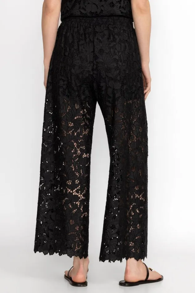 Women KITT LACE EASY PANT Black Johnny Was Bottoms Women KITT LACE EASY PANT Black Johnny Was Bottoms