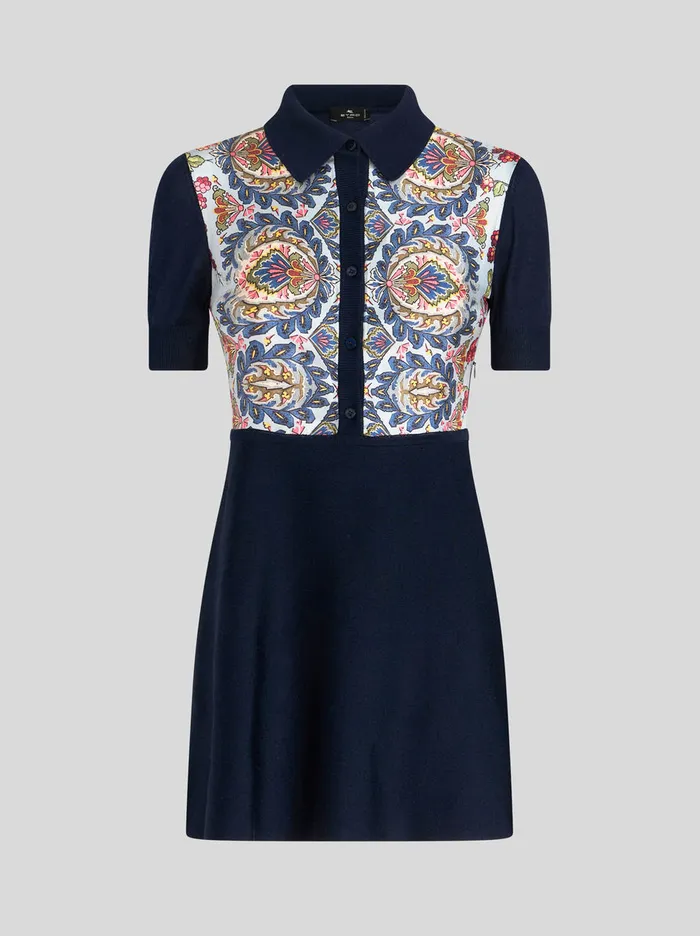 Women Knitted Polo Dress Etro Knitwear