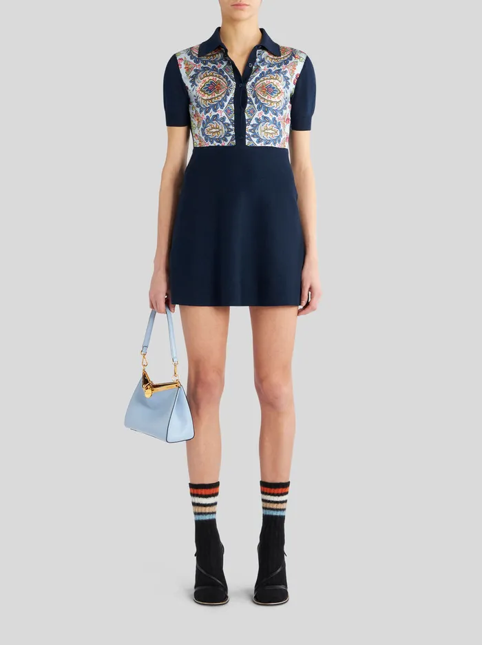 Women Knitted Polo Dress Etro Knitwear