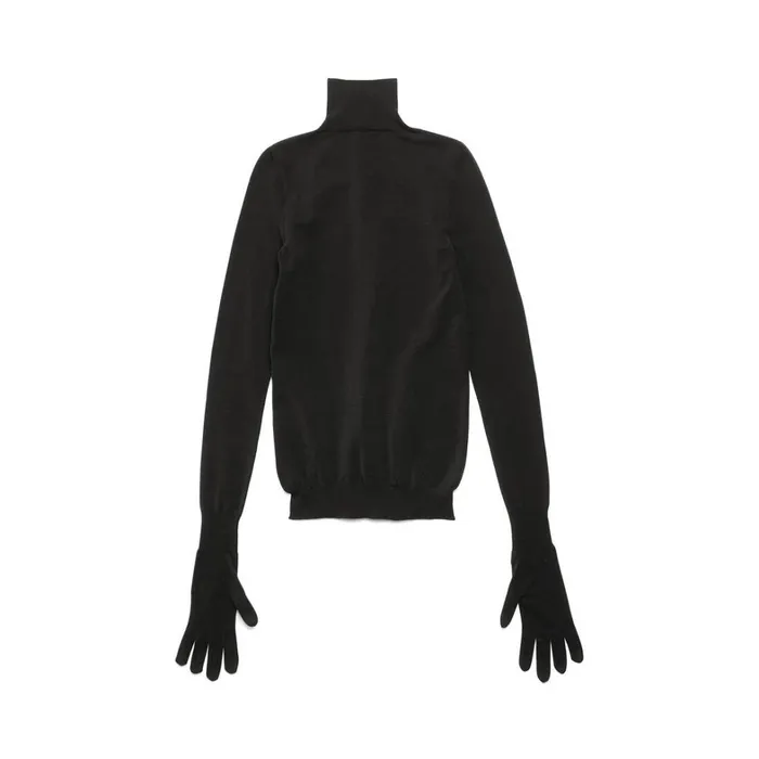 Women Knitwear Balenciaga Gloves Sweater In Black