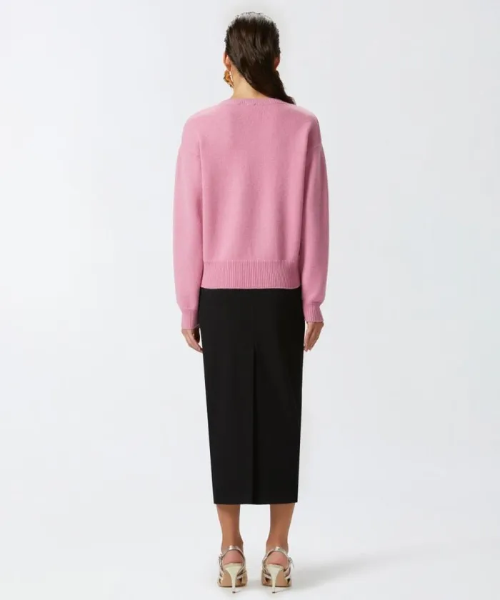 Women Knitwear Pinko PINKO Love Birds Pullover Pinkbrown Women Knitwear Pinko PINKO Love Birds Pullover Pinkbrown