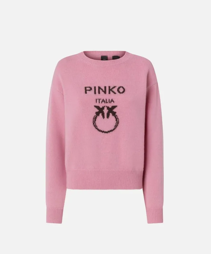 Women Knitwear Pinko PINKO Love Birds Pullover Pinkbrown Women Knitwear Pinko PINKO Love Birds Pullover Pinkbrown