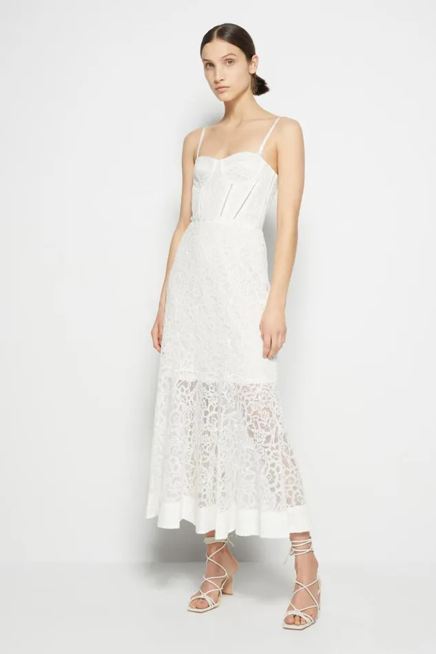 Women Lace Bustier Midi Dress EXCLUSIVE White Jonathan Simkhai Dresses and Jumpsuits Women Lace Bustier Midi Dress EXCLUSIVE White Jonathan Simkhai Dresses and Jumpsuits