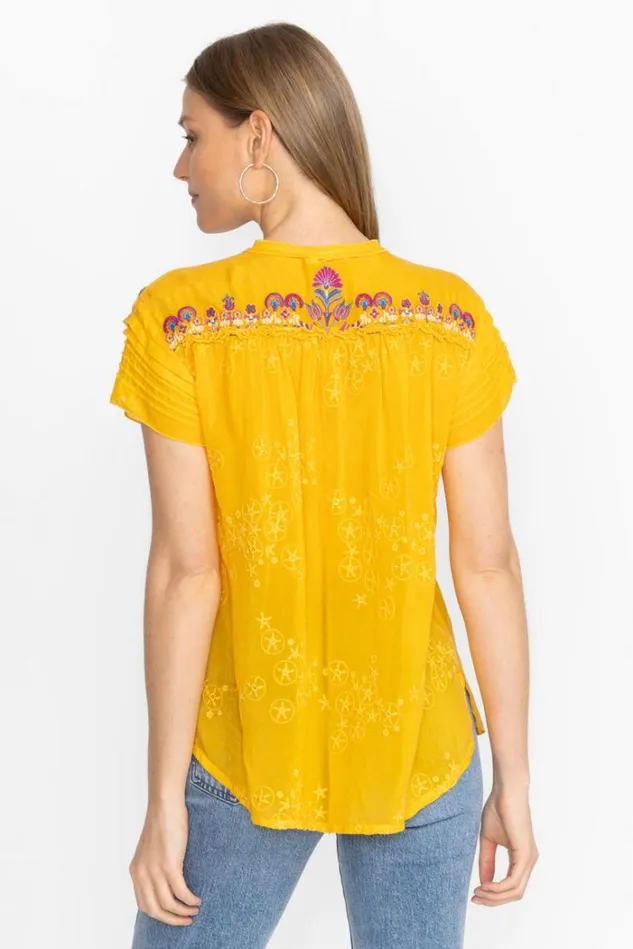 Women LAFARET BLOUSE Golden Pineapple Johnny Was Tops Women LAFARET BLOUSE Golden Pineapple Johnny Was Tops