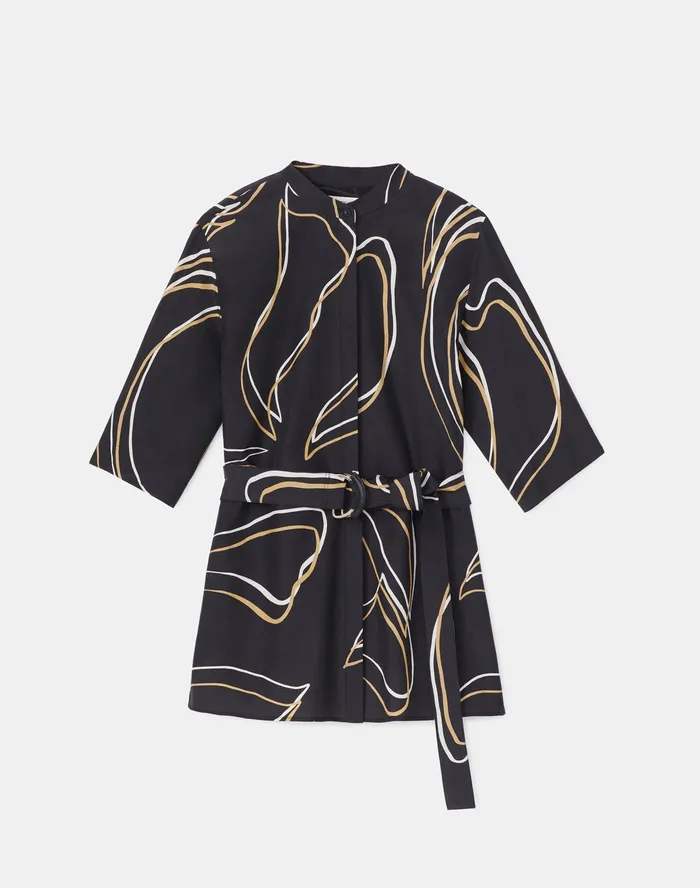Women Lafayette 148 New York Blouses and Shirts Petite Alyse Blouse In Garden Contour Print Black Multi