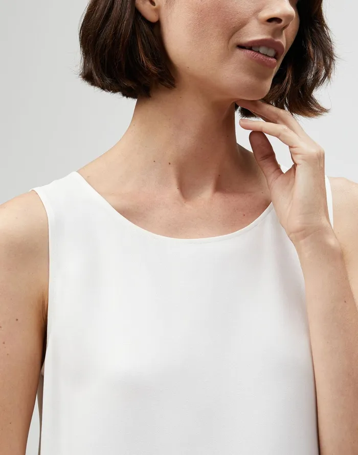 Women Lafayette 148 New York Blouses and Shirts Petite Silk Double Georgette Ruthie Blouse Black