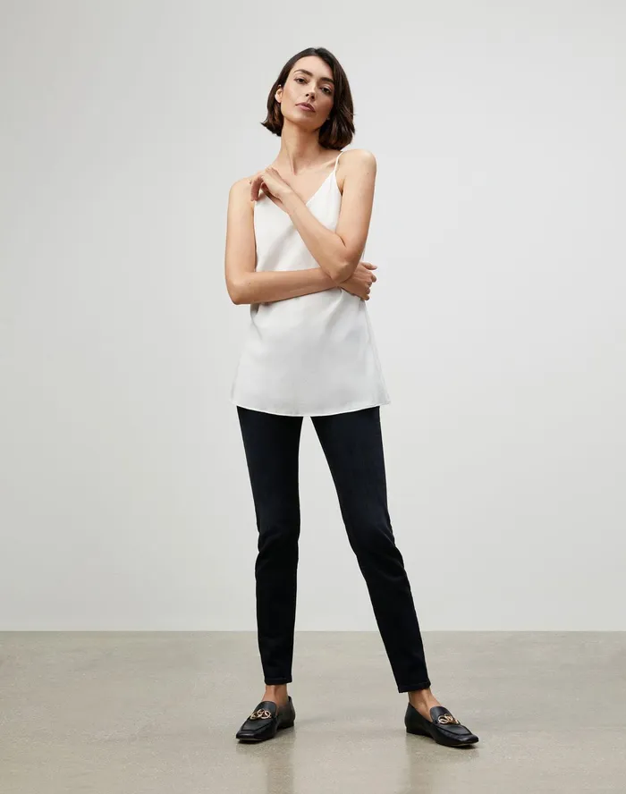 Women Lafayette 148 New York Blouses and Shirts Plussize Lightweight Sandwashed Silk Eva Bias Tank Cloud