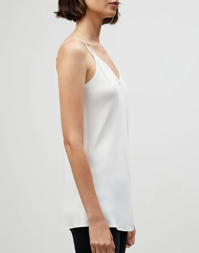 Women Lafayette 148 New York Blouses and Shirts Plussize Lightweight Sandwashed Silk Eva Bias Tank Cloud