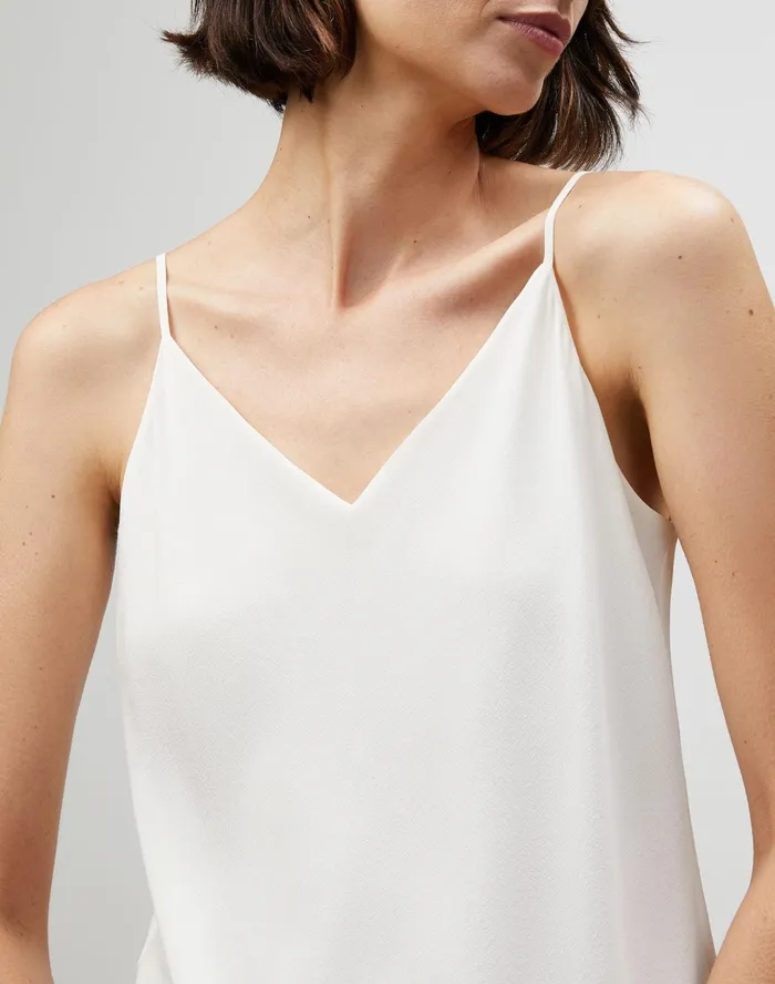 Women Lafayette 148 New York Blouses and Shirts Plussize Lightweight Sandwashed Silk Eva Bias Tank Cloud