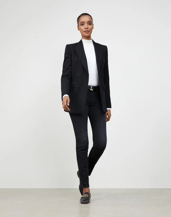 Women Lafayette 148 New York Denim L148 Authentic Denim Mercer Skinny Jean Washed Onyx