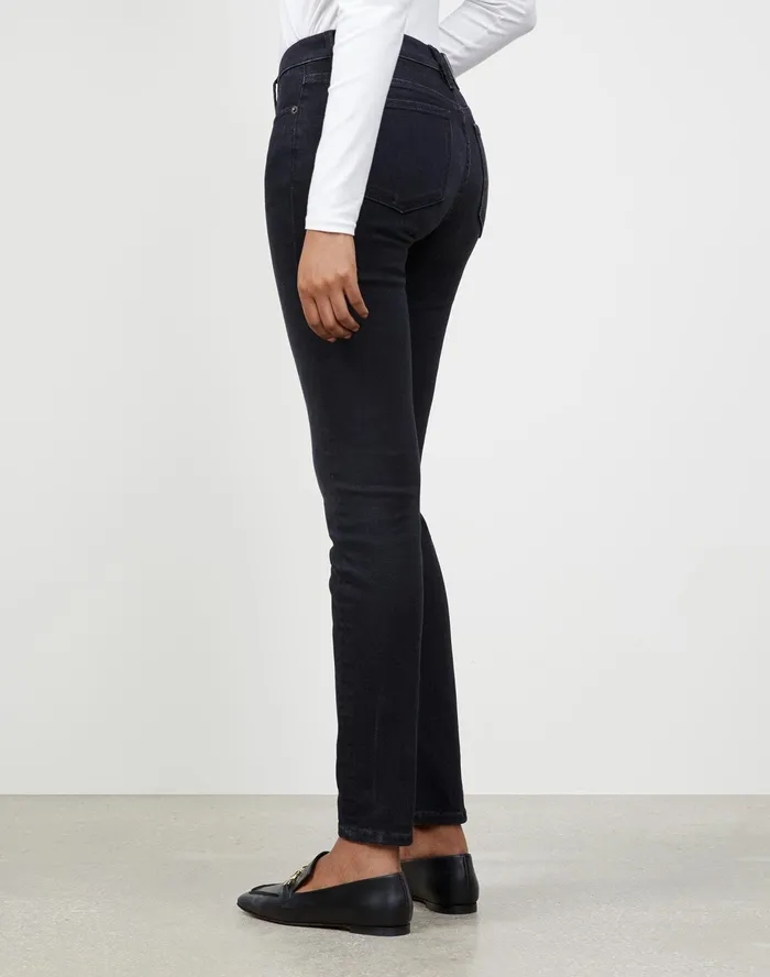 Women Lafayette 148 New York Denim L148 Authentic Denim Mercer Skinny Jean Washed Onyx
