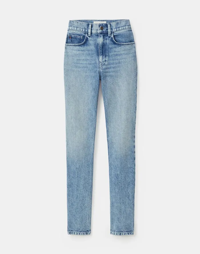 Women Lafayette 148 New York Denim Reeve Straight Jean In L148 Authentic Denim Stonewash Blue