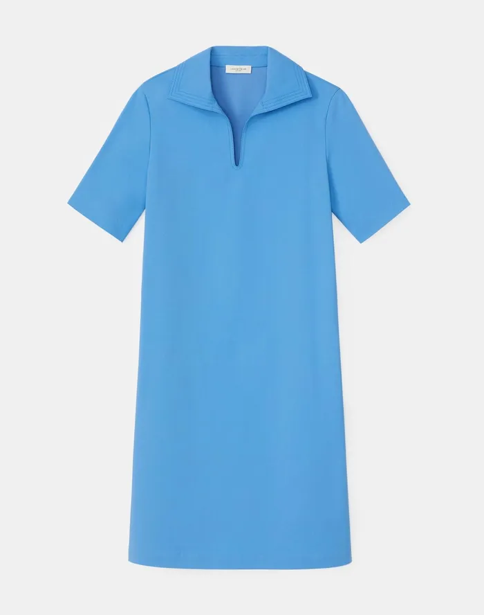 Women Lafayette 148 New York Dresses PlusSize Andie Dress In Fundamental BiStretch Bluebell