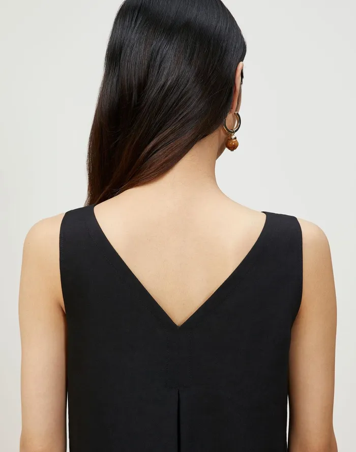 Women Lafayette 148 New York Dresses PlusSize Hartley Dress In Aria Linen Black