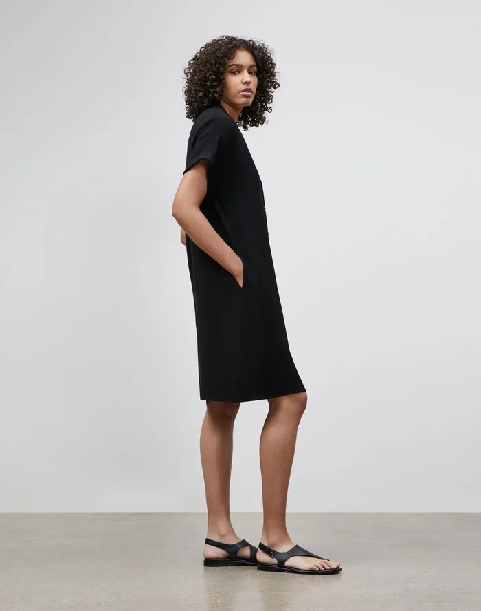 Women Lafayette 148 New York Dresses Sawyer Shirtdress In Finesse Crepe Black