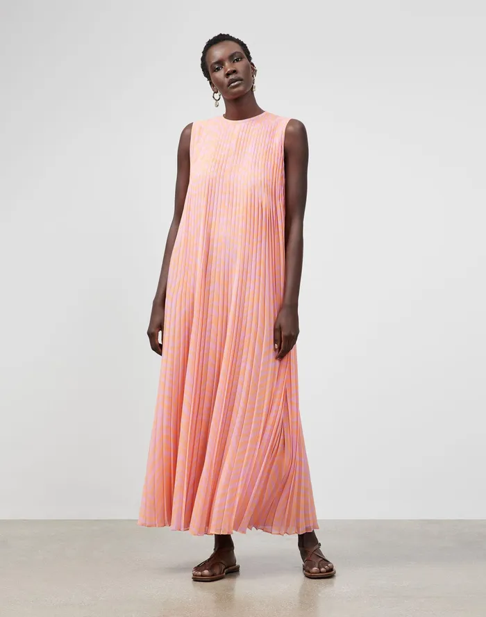 Women Lafayette 148 New York Dresses Willow Maxi Dress In Zevron Print Georgette Dahlia Multi Women Lafayette 148 New York Dresses Willow Maxi Dress In Zevron Print Georgette Dahlia Multi