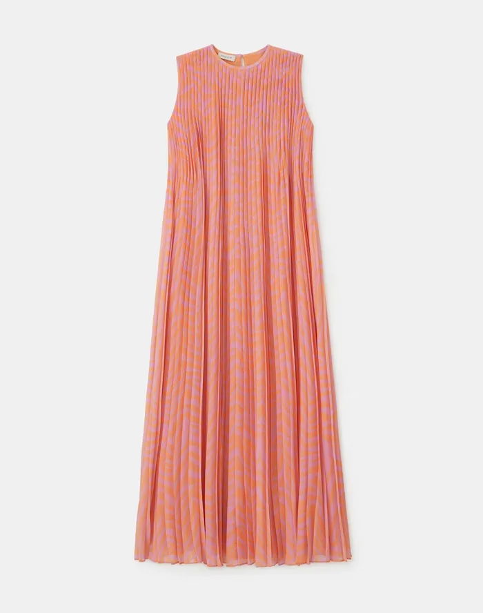 Women Lafayette 148 New York Dresses Willow Maxi Dress In Zevron Print Georgette Dahlia Multi