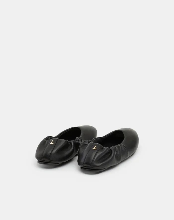Women Lafayette 148 New York Flats Mira Ballet Flat In Nappa Leather Black