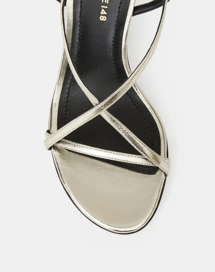Women Lafayette 148 New York Heels Metallic Leather Macie Heel Silver