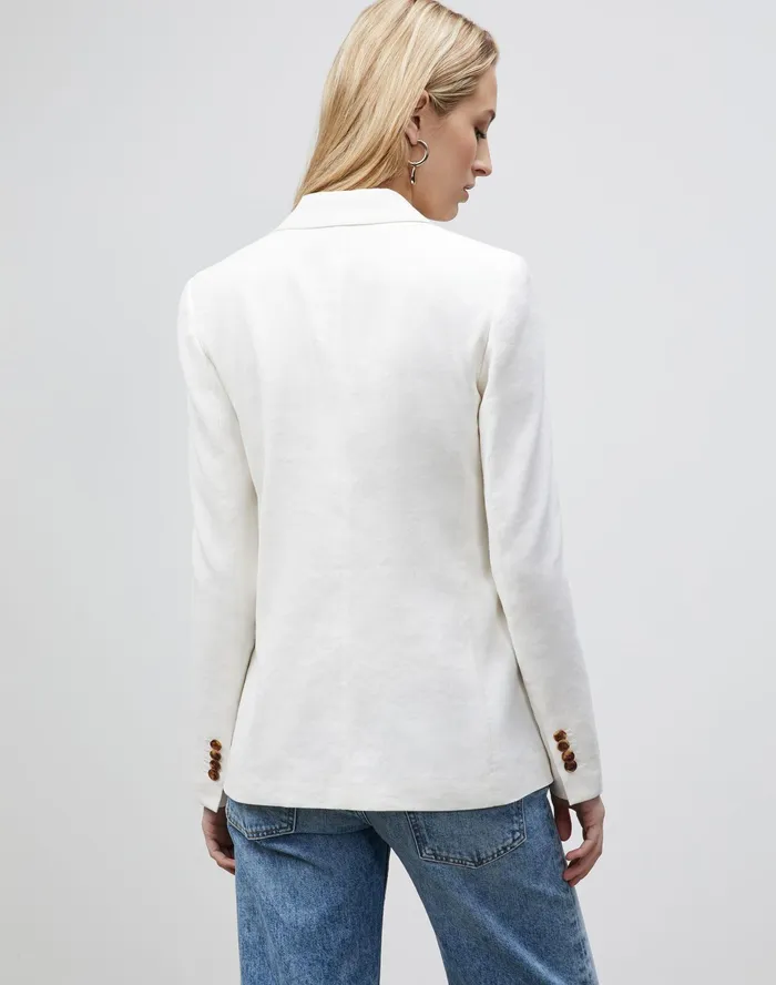 Women Lafayette 148 New York Jackets and Blazers Petite Fae Blazer In Granular Weave Cloud