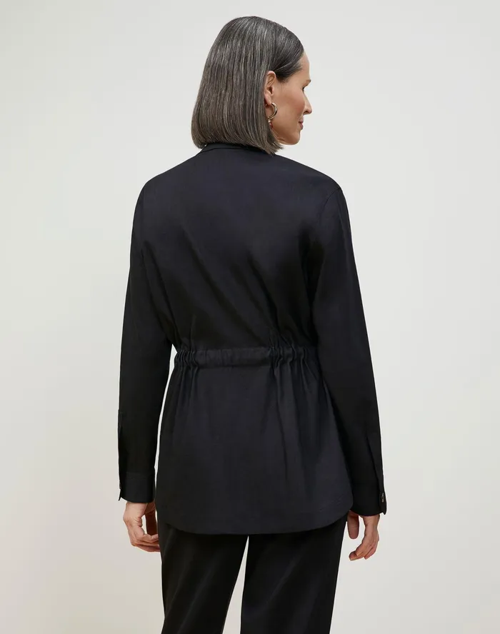 Women Lafayette 148 New York Jackets and Blazers PlusSize Lawson Jacket In Aria Linen Black